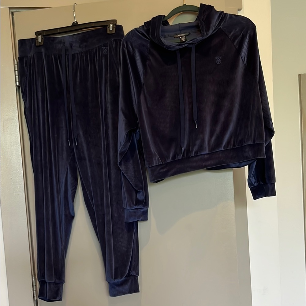 Victoria's Secret Blue Velvet Track Pants